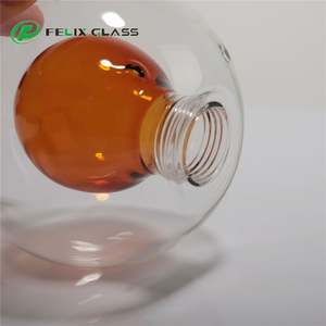 Pantalla de Lámpara de Mesa de Doble Pared de Vidrio Borosilicato 3.3 de Color Ámbar, Soplada a Mano, para Decoración del Hogar e Iluminación Interior, de Fábrica OEM - Product Image 5