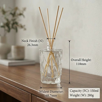 Diffuseur de parfum à bâtonnets en rotin épais au design polygonal 2026, senteur florale, pour décoration intérieure - Meilleures ventes