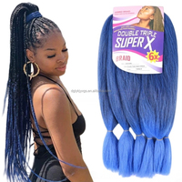 Extensions de tresses synthétiques pré-étirées Jumbo 400 grammes, texture YAKI, 6X, pour tresses africaines