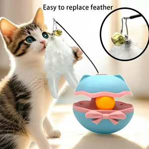 2026 Hot Sale Modern Luxury Silicone & Plastic Not Down Feather <b>Interactive</b> Teaser Ball <b>Cat</b> <b>Toy</b> with Funny Big Eyes - Product Image 5
