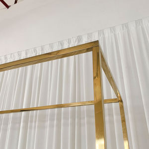 Durable Iron Wedding Arch <b>Stand</b> Gold Floral Metal Arched Balloon Frame <b>Backdrop</b> Wedding Decorative Accessory - Product Image 3