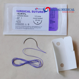 Suturas Quirúrgicas Desechables Estériles al por Mayor, Suturas <span class=keywords><strong>Absorbibles</strong></span> de Poliglactina 910 (PGLA) con Aguja <span class=keywords><strong>para</strong></span> Uso en Cirugía - Product Image 3