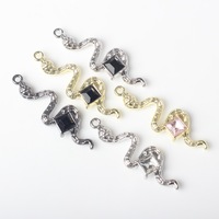 Personnalisé Simple Alliage Carré Zodiaque Serpent Petit Pendentif À Charmes DIY Bracelet Collier Accessoires