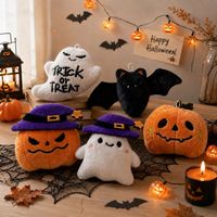 Porte-clés fantôme citrouille en peluche d'Halloween, mignon, doux, jouet décoratif pour sac