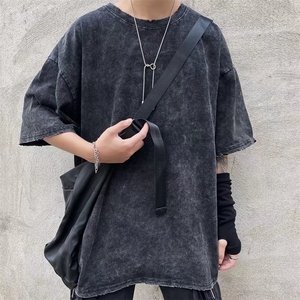 Camiseta de Manga Corta de Punto de Alta Gama para <span class=keywords><strong>Hombre</strong></span>, Seda/Algodón, Transpirable, Estampada, Lavada, <span class=keywords><strong>Ropa</strong></span> <span class=keywords><strong>Urbana</strong></span>, Muestra al <span class=keywords><strong>por</strong></span> <span class=keywords><strong>Mayor</strong></span> - Product Image 2