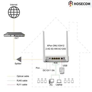 ONT XPON ลดราคา Epon Gpon รองรับ Dualband 5G 2.4G WiFi5 AC1200 ไร้สาย X3412 ONU สำหรับ FTTH - Product Image 4