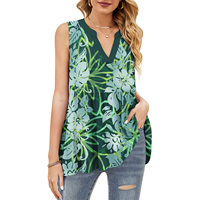 Meilleures ventes : Blouse en mousseline pour femme, sans manches, style polynésien, samoan et hawaïen, à imprimé hibiscus, confortable, pour fêtes de plage