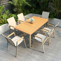 Fauteuil d'extérieur en textilène avec accoudoirs en aluminium WPC, résistant aux intempéries, pour hôtel, villa, café - Fournisseur direct usine