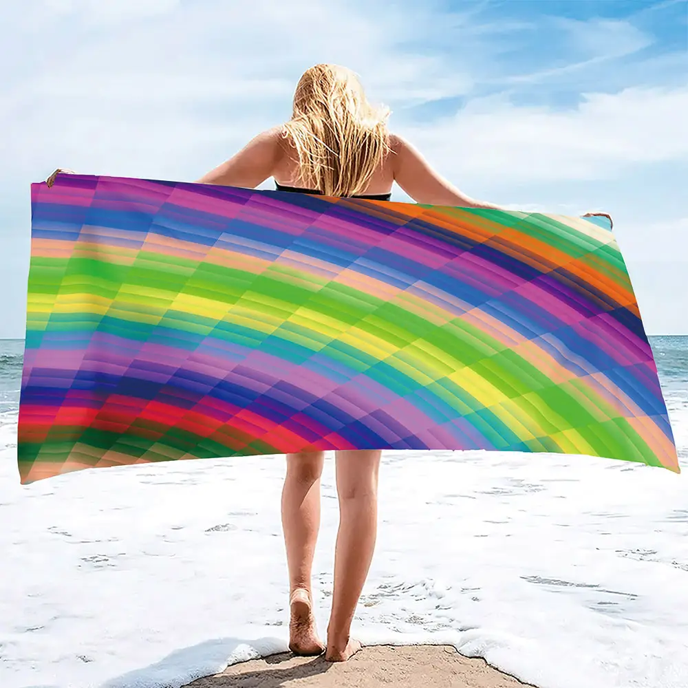Best Selling Beach Towel Customized Popular Sand Free OEM Logo Printed Microfiber Beach Towels