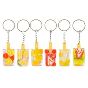 Simulation <b>Key</b> <b>Chain</b> Food Ice Cream Crystal Fruit Strawberry Orange Popsicle Ice Cream KeyChain Accessories Cute Kids Keychain - Product Image 1