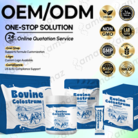 Amaz OEM Bubuk Kolostrum Sapi Susu Sapi yang Diberi Makan Rumput Poudre De Colostrum 70% Suplemen Kesehatan Usus Bahan Baku Bubuk Kolostrum Sapi