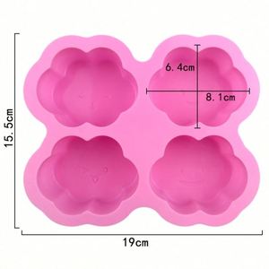 Moule en silicone écologique personnalisé avec logo, 4 cavités, formes nuages variées, pour bougies, savons, poudings et gâteaux, fabrication OEM/ODM - Product Image 2