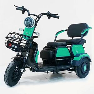 Vehículo Eléctrico de Tres Ruedas con Pedales para Adultos, Personas Mayores y Transporte Familiar, con Tres Asientos y Cestas Delanteras y Traseras - Product Image 3