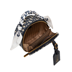 2026 KH New Boutique <strong>Navy</strong> Blue Canvas Half Moon <strong>Bag</strong> with Flap Cover, Elegant Saddle Crossbody for Lady Business - Product Image 6