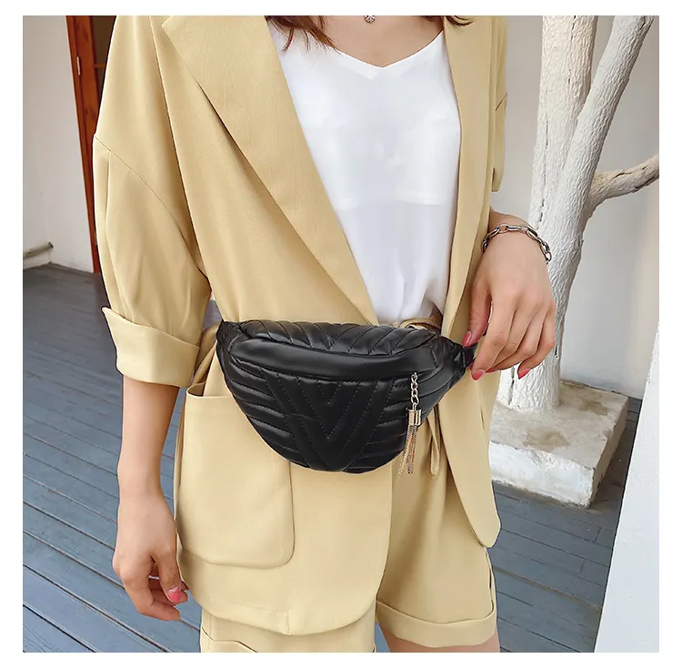 Fashion PU Leather Women Messenger Belt Bag Pack Girl Waist Bags Ladies Chest Shoulder Bag