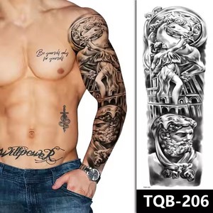 Tatouages minimalistes noirs et gris pour toute la manche, application facile pour un <span class=keywords><strong>tatouage</strong></span> artistique complet de la manche - Product Image 6