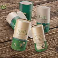 Contenants cylindriques en papier kraft enduit d'huile de silicone écologique personnalisés pour thé/aliments, emballage pour thé aux herbes et huiles essentielles