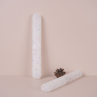 Étui à brosse à dents portable et boîte de rangement en plastique PP recyclable, forme ronde, finition mate, motif Noël