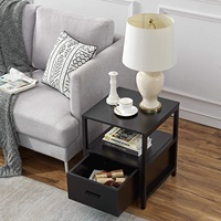 Table de chevet moderne en métal et en bois table de nuit pour meubles de chambre à coucher