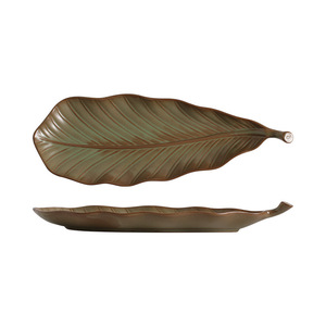 Sınır ötesi tek kullanımlık porselen yaprak şeklinde suşi şekilli kebap balık japon kore mutfağı Sashimi plaka Japandi tasarım parti - Product Image 5