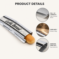 Bolsa de Pan Personalizada de Aluminio Laminado con Sellado Térmico de Grado Alimenticio para Pan de Ajo, Baguette y Embalaje de Panadería al por Mayor