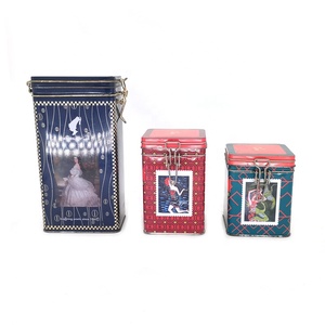 Trung Quốc Chuyên Nghiệp của nhà sản xuất vuông trà Caddy kim loại tin có thể cấp thực phẩm cà phê hộp thiếc và trà tin Hộp quà tặng - Product Image 5