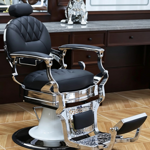 Chaise de barbier hydraulique à hauteur réglable, chaise de coiffure traditionnelle avec repose-pieds et base ronde pour salon de coiffure - Product Image 6