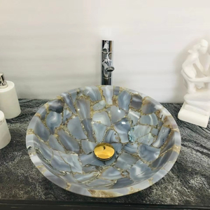 Small Gray Agate wash basin Best Quality Collection For Home Living Room Decor Sink for washroom handwash area in best price - Product Image 1