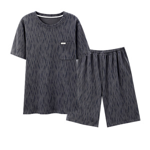Nuovo Arrivo: Pigiama Estivo da <span class=keywords><strong>Uomo</strong></span>, Set Semplice con Maniche Corte e Pantaloncini, Comodo e Casual per Casa - Product Image 5