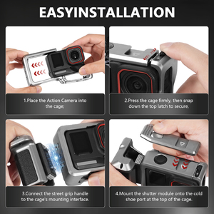 Phổ biến thiết kế máy ảnh lồng cho <span class=keywords><strong>GoPro</strong></span> 13/12/11, hợp kim nhôm bảo vệ vlogging máy ảnh khung cho <span class=keywords><strong>GoPro</strong></span> 1/<span class=keywords><strong>4</strong></span> "chủ đề kết nối - Product Image 4