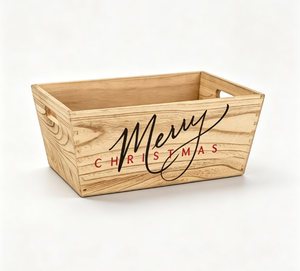 Caja <span class=keywords><strong>de</strong></span> Almacenamiento Navideñ<span class=keywords><strong>a</strong></span> <span class=keywords><strong>de</strong></span> Madera con Asas Recortadas, Caja <span class=keywords><strong>de</strong></span> Madera Vintage para Cestas <span class=keywords><strong>de</strong></span> Regalo Navideñas, Decoración <span class=keywords><strong>de</strong></span> Mesa <span class=keywords><strong>de</strong></span> Navidad, Regalo - Product Image 6