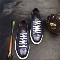 Chaussures pour hommes de haute qualité, baskets en cuir de crocodile véritable, chaussures décontractées, baskets, Chaussures-Homme, chaussures pour hommes