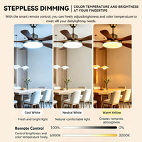 Ventilateur de plafond moderne 54 pouces à 5 pales, bronze antique, avec éclairage LED DC 6 vitesses, gradation progressive 3000-6000K, télécommande, ODM/OEM