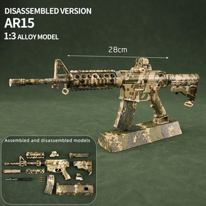 نموذج مسدس معدني مصغر <span class=keywords><strong>AR15</strong></span> بمقياس 1:3 للبيع بالجملة، طقم بناء مموه للبالغين - Product Image 2