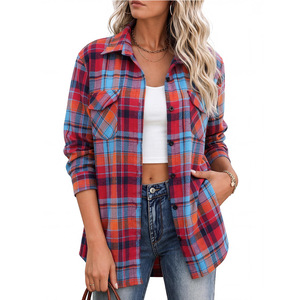 Nouvelle Arrivée 2026 : Chemise Décontractée à Carreaux pour Femme, Blouse à Manches Longues avec Poches Poitrine Fonctionnelles - Product Image 2
