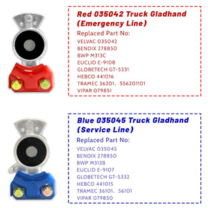 DOT Air Brake Gladhand Coupling Set For Truck &amp; Trailer Red &amp; Blue Universal Fittings - Product Image 3