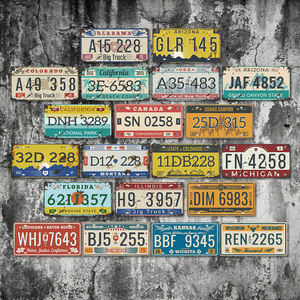 Letreros <span class=keywords><strong>de</strong></span> Metal Personalizados con Diseño <span class=keywords><strong>de</strong></span> Automóviles, Estilo Retro Vintage, Decoración <span class=keywords><strong>de</strong></span> Pared para Casa <span class=keywords><strong>de</strong></span> Campo, Temática <span class=keywords><strong>de</strong></span> Números <span class=keywords><strong>de</strong></span> Automóvil, Placas <span class=keywords><strong>de</strong></span> Matrícula Impresas - Product Image 2
