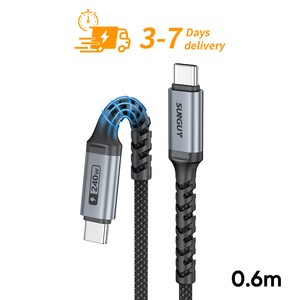 Ready to Ship SUNGUY CE Certified USB C 240W 0.6m Cable de carga USB Fast Charging USB Data Cable for Mobile Phone and Car - Product Image 1