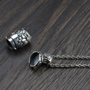 Real 925เงินสเตอร์<span class=keywords><strong>ล</strong></span>ิงพระพุทธรูป Lockets <span class=keywords><strong>ล</strong></span>อ<span class=keywords><strong>ย</strong></span> Mantra Lotus จี้เปิดโบราณพุทธกล่อง Talisman Amulet - Product Image 3