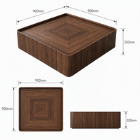 Table basse carrée en bois massif couleur noyer, style moderne et luxueux, nouveau style chinois, pour salon, table à thé combinée