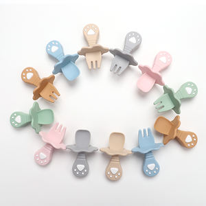 Cuchara ergonómica de silicona sin Bpa para bebé para alimentación independiente de niños pequeños, pre-cuchara de entrenamiento de punta suave, utensilios de destete seguros sólidos - Product Image 4