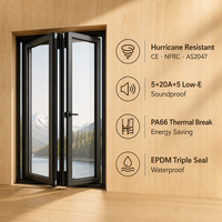 Fenêtre pliante horizontale JUNYAO pour chalet alpin, 5+20A+5, faible émissivité, insonorisée, NFRC CE OEM, pour cuisine et villa de montagne extérieure