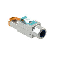 Alat Konektor Logam Cat8 Rj45 Merah, Gratis Perisai Kucing 8 Colokan Jaringan Ethernet Modular Konektor Pria 8p8c