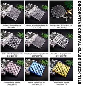 Nhà Máy Tùy Chỉnh Khoan Vuông Glass Gạch Treo Mảnh Bức Tường Phân Vùng Kết Cấu Tre Rắn Rõ Ràng Frosted Glass Gạch Khối - Product Image 6