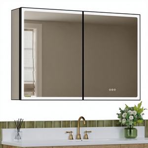 ตู้ยาติดผนังแบบมีไฟ LED กรอบอลูมิเนียมทันสมัย สำหรับโรงแรม พร้อมกระจกควบคุมแบบสัมผัส ปรับความสว่างได้ ป้องกันฝ้า - Product Image 1