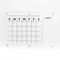 Tableau de calendrier magnétique en acrylique transparent, calendrier  mensuel hebdomadaire, aimant de réfrigérateur, tableau effaçable à