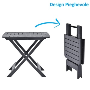 <b>Small</b> Square Folding Plastic Garden <b>Table</b> 44x44x50 Cm Outdoor Indoor Use - Product Image 4