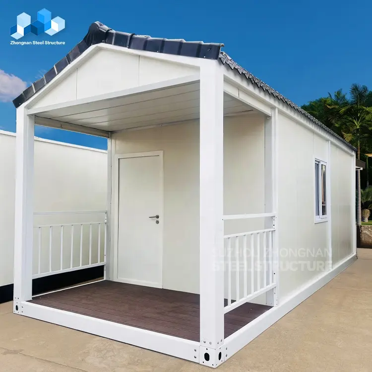 Zhongnan Detachable luxury modern modular glass house portable home prefab tiny house apartment container house with bathroom