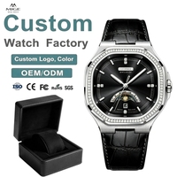 Montres mécaniques analogiques pour hommes OEM ODM avec logo personnalisé, luxe, Miyota 8205, boîtier carré de 41 mm, verre saphir, montre décontractée automatique