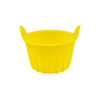Heißluftfritteuse Backform Silikon Verdickte Backschale Eierbackform Doppelgriff-Muffinförmchen Runde Kuchenform HB-0239